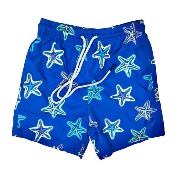 Uzzi Multicolor Starfish Elastic Waistband Swim Trunks Sz S - Picture 1 of 10